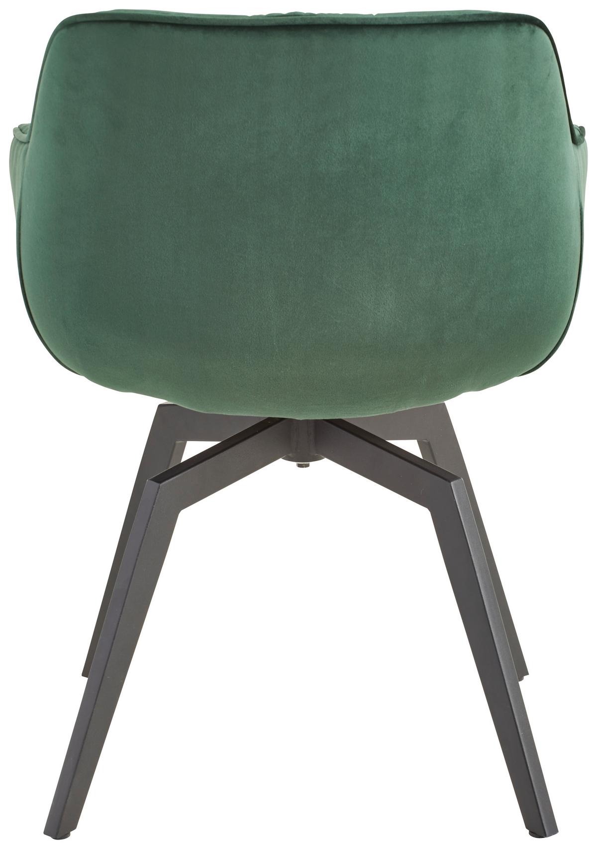 KRZESŁO Z PODŁOKIETNIKAMI AVEGNO - czarny/ciemnozielony, Modern, metal/drewno (58/83/63cm) - Livetastic