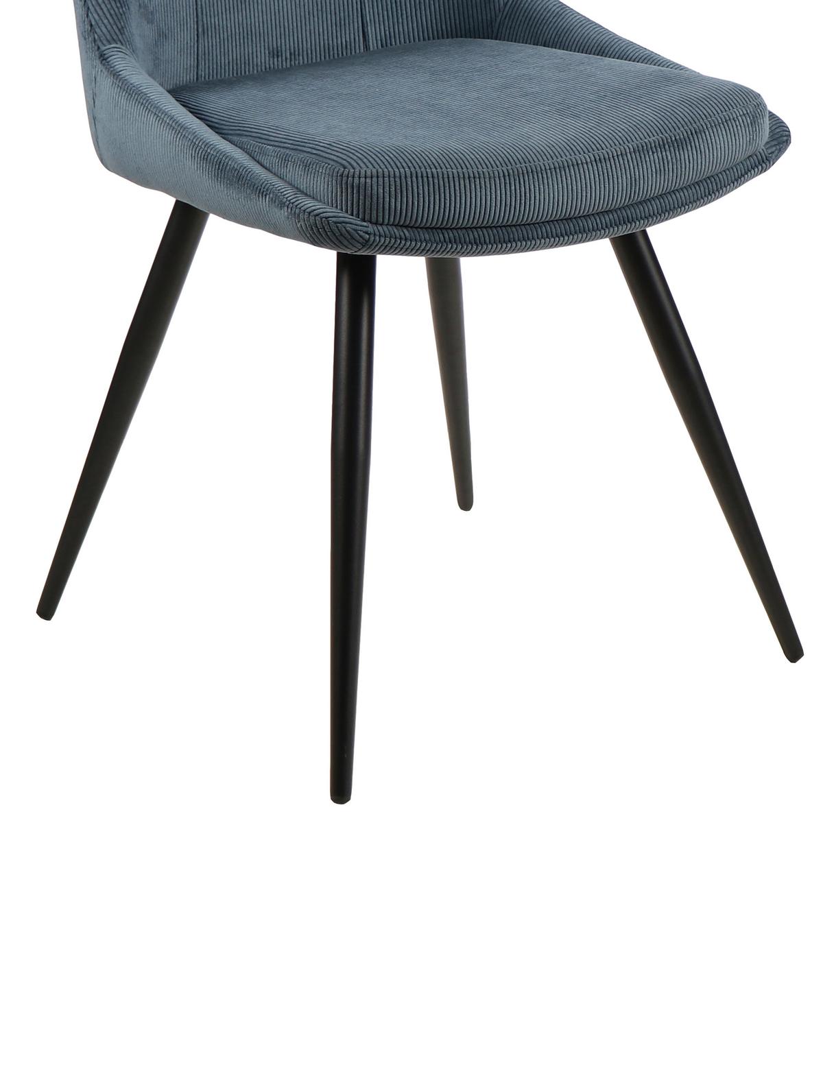 KRZESŁO CORINNA - niebieski/czarny, Modern, metal/drewno (49/88/59cm) - MID.YOU