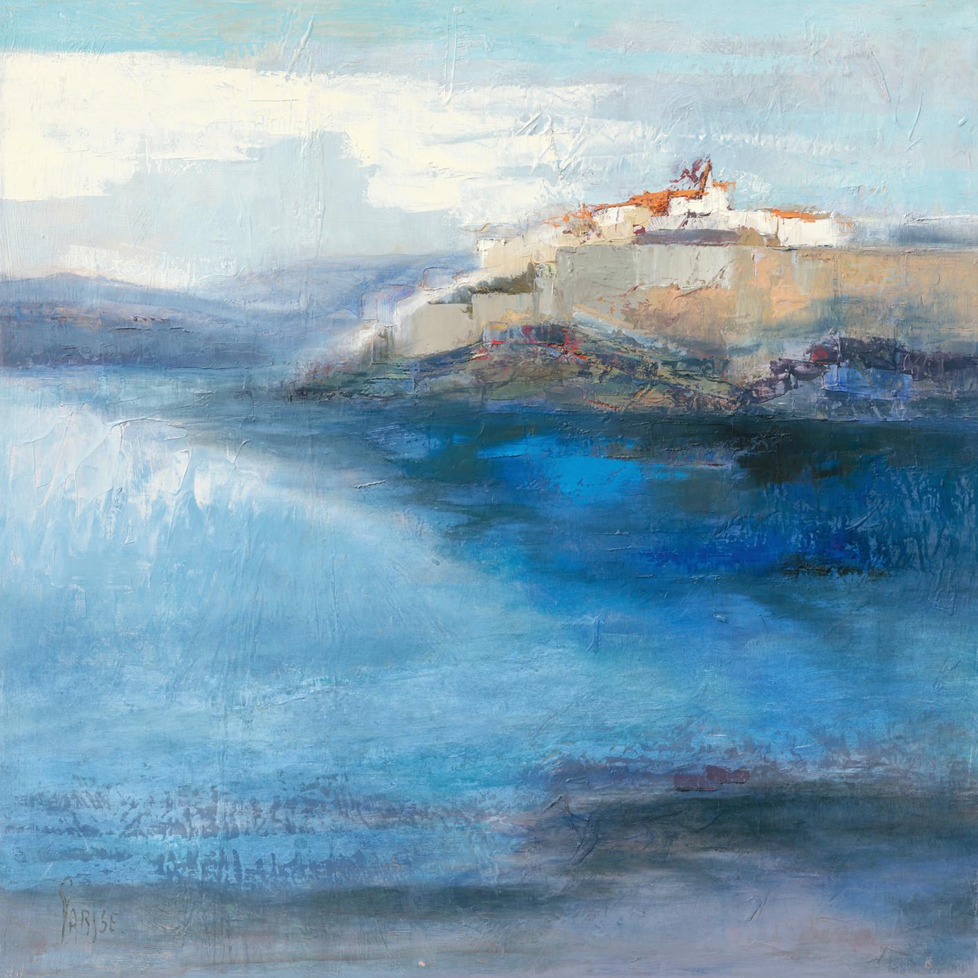 DRUK ARTYSTYCZNY IGVL 8043M - niebieski/kolor piaskowy, Basics, papier (50/50cm) - Monee