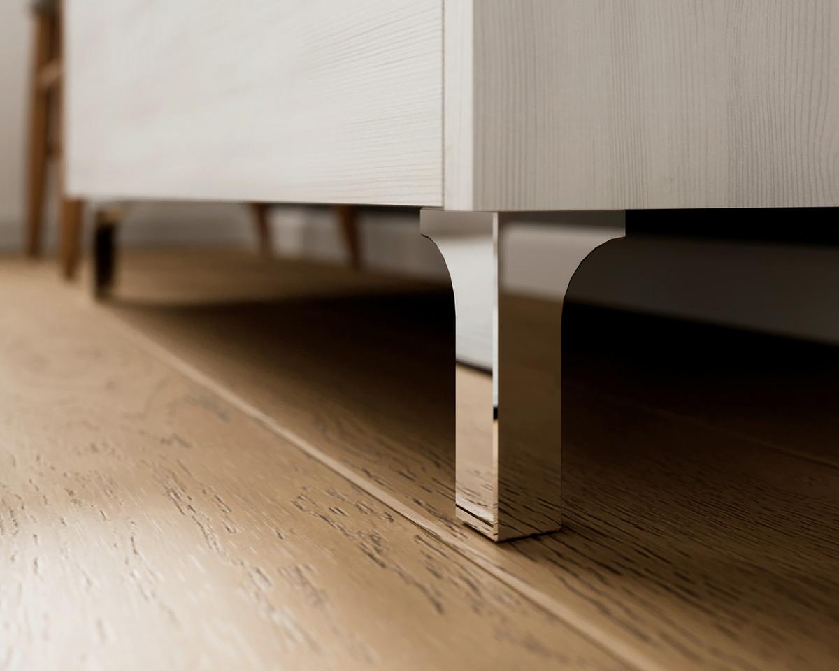 Element Ispod Umivaonika Lisbona - hrast Bianco/boje kroma, Basics, drvni materijal/plastika (80/74/46cm)