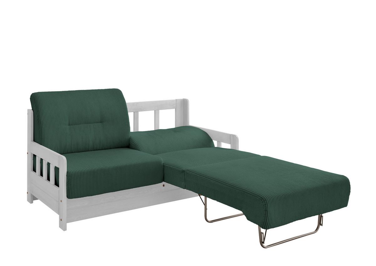 Schlafsofa Camino Holzkorpus Grün - Weiß/Grün, MODERN, Holz/Textil (154/88/90cm) - Livetastic