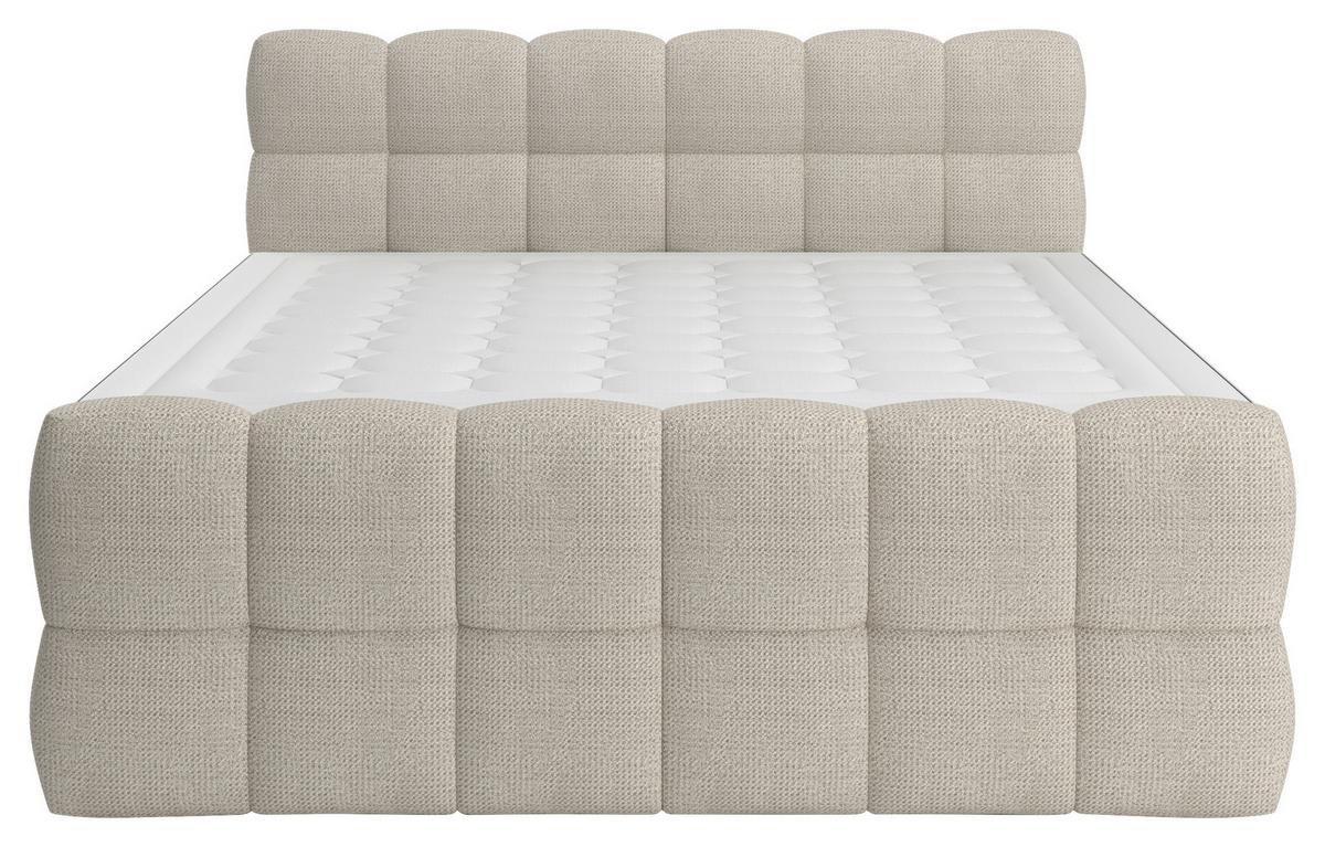 Boxspring Krevet Brisbane - crna/krem, Trend, drvni materijal/drvo (120/220cm) - Premium Living