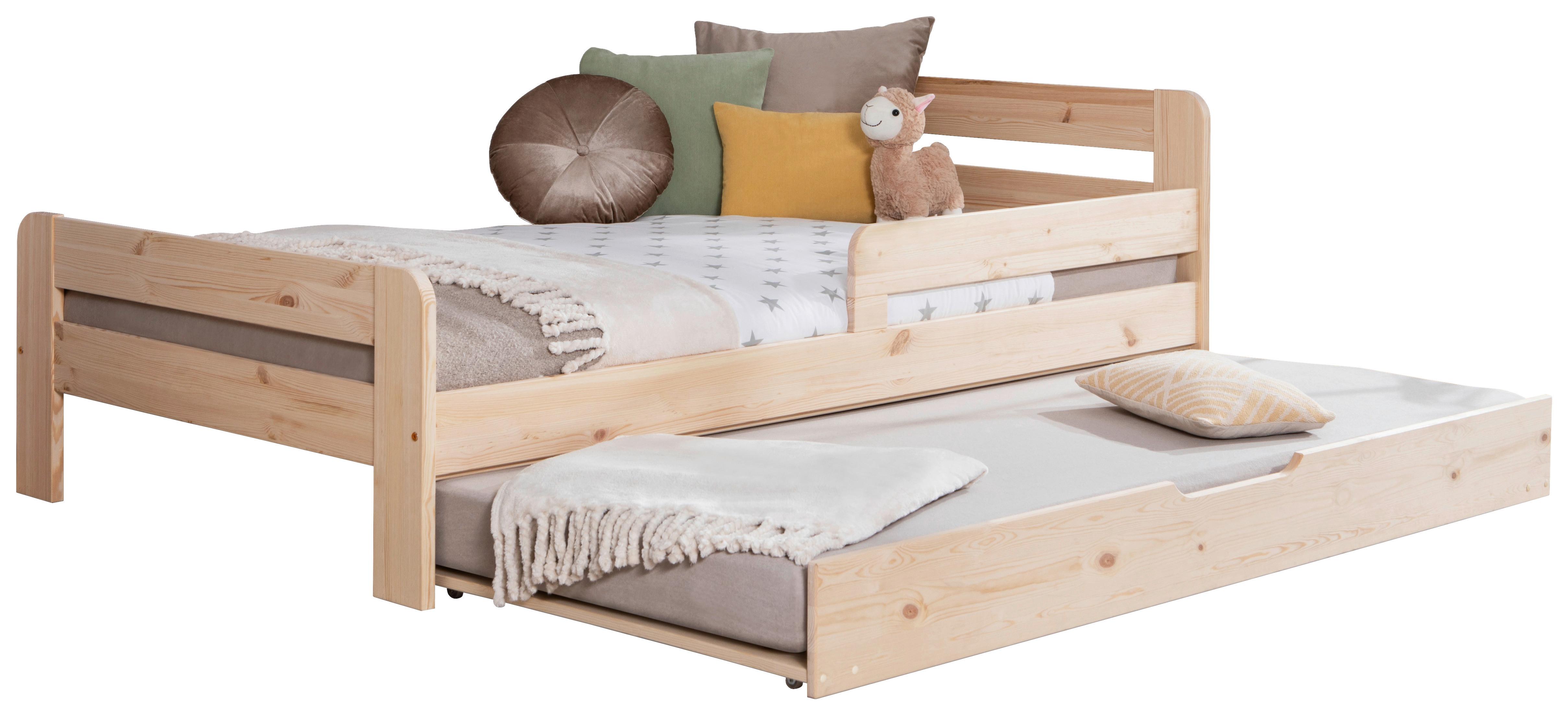 Bett Bennet mit Ausziehbett ca. 120x200 cm Kiefer Natur - Naturfarben, MODERN, Holz (120/200cm) - MID.YOU