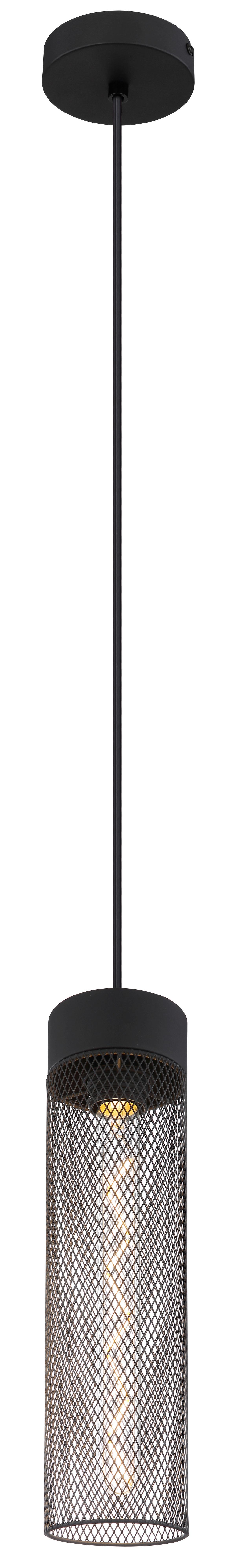 Hängeleuchte Hans Schwarz matt max. 40Watt - Schwarz, Design, Metall (10/120cm) - Globo