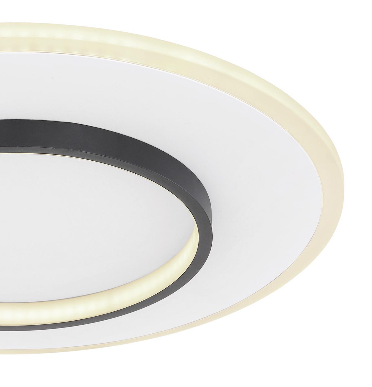 LED-DECKENLEUCHTE LIMA D: 46,8 CM WEISS - Weiss/Opal, Basics, Kunststoff/Metall (46,8/6cm) - Globo