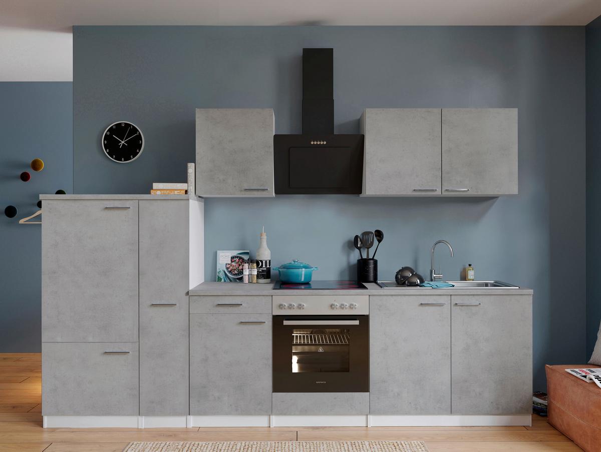 Kuhinjski Blok Z Aparati Malia, 300cm - barve nerjavečega jekla/siva, Basics, kovina/leseni material (300cm) - Respekta