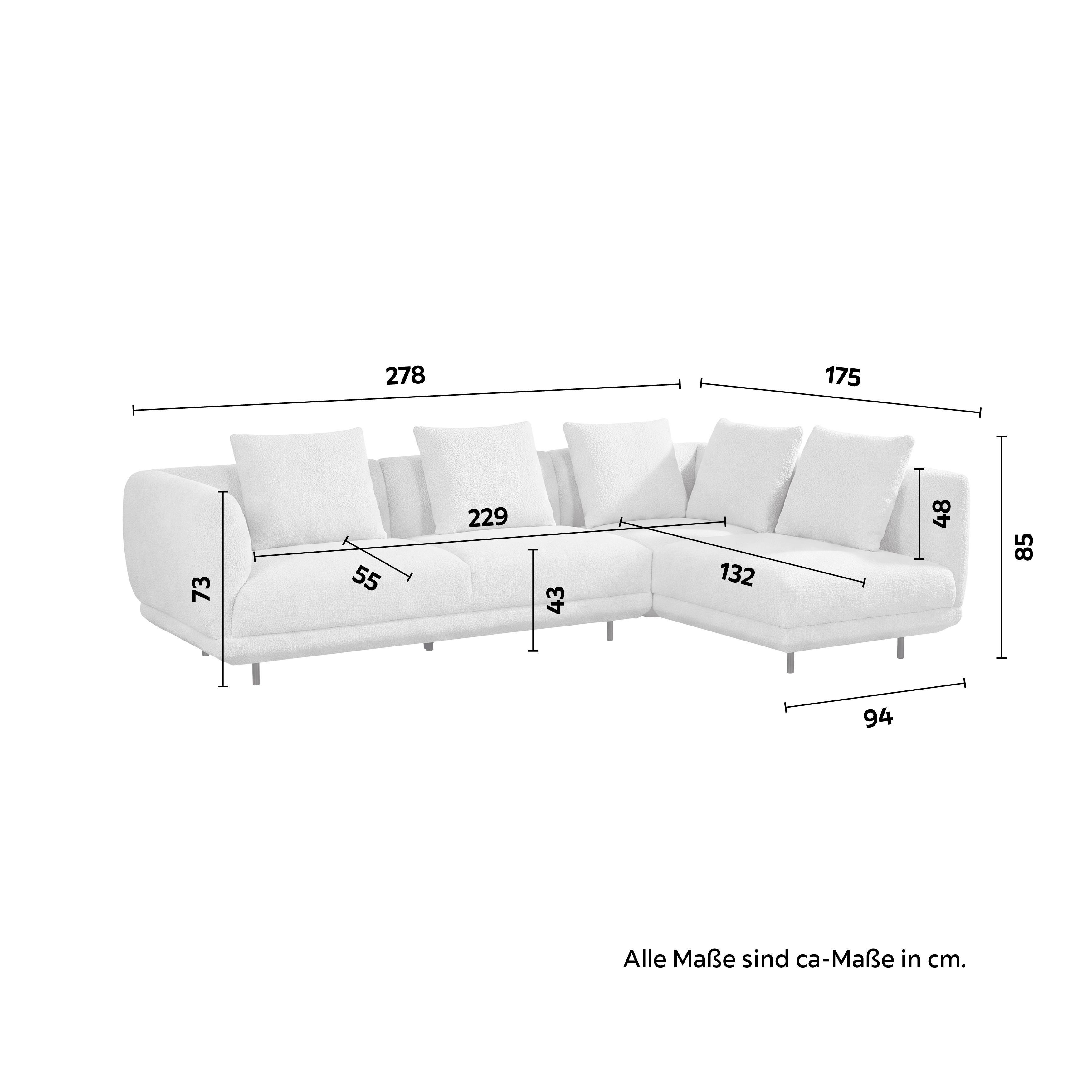 SOFFA CELINA - ljusgrå/svart, Modern, metall/trä (278/175cm) - Bessagi Home