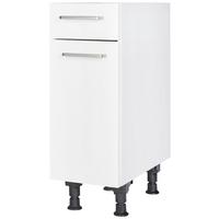 Schubkastenunterschrank Touch Weiß - Edelstahlfarben/Weiß, MODERN, Holzwerkstoff/Metall (30/87/56cm) - Nobilia