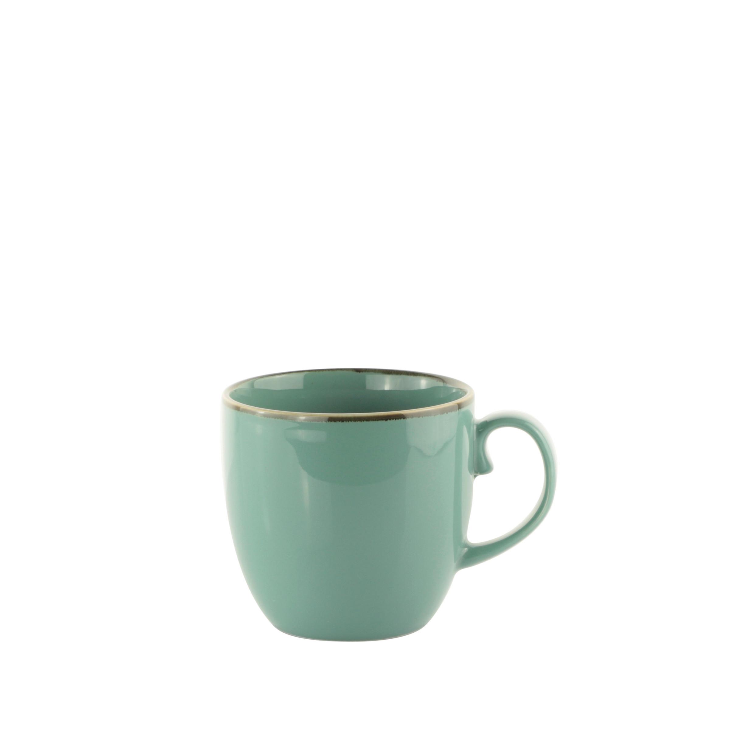 Kaffeebecher Capri aus Porzellan ca. 520ml - Grün, Modern, Keramik - Premium Living