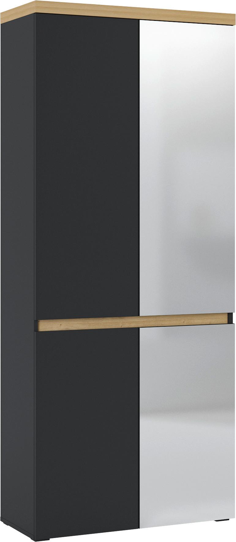 Garderobni Ormar Pepe - hrast Artisan/antracit, Trend, staklo/drvni materijal (85/200/37cm) - Modern Living