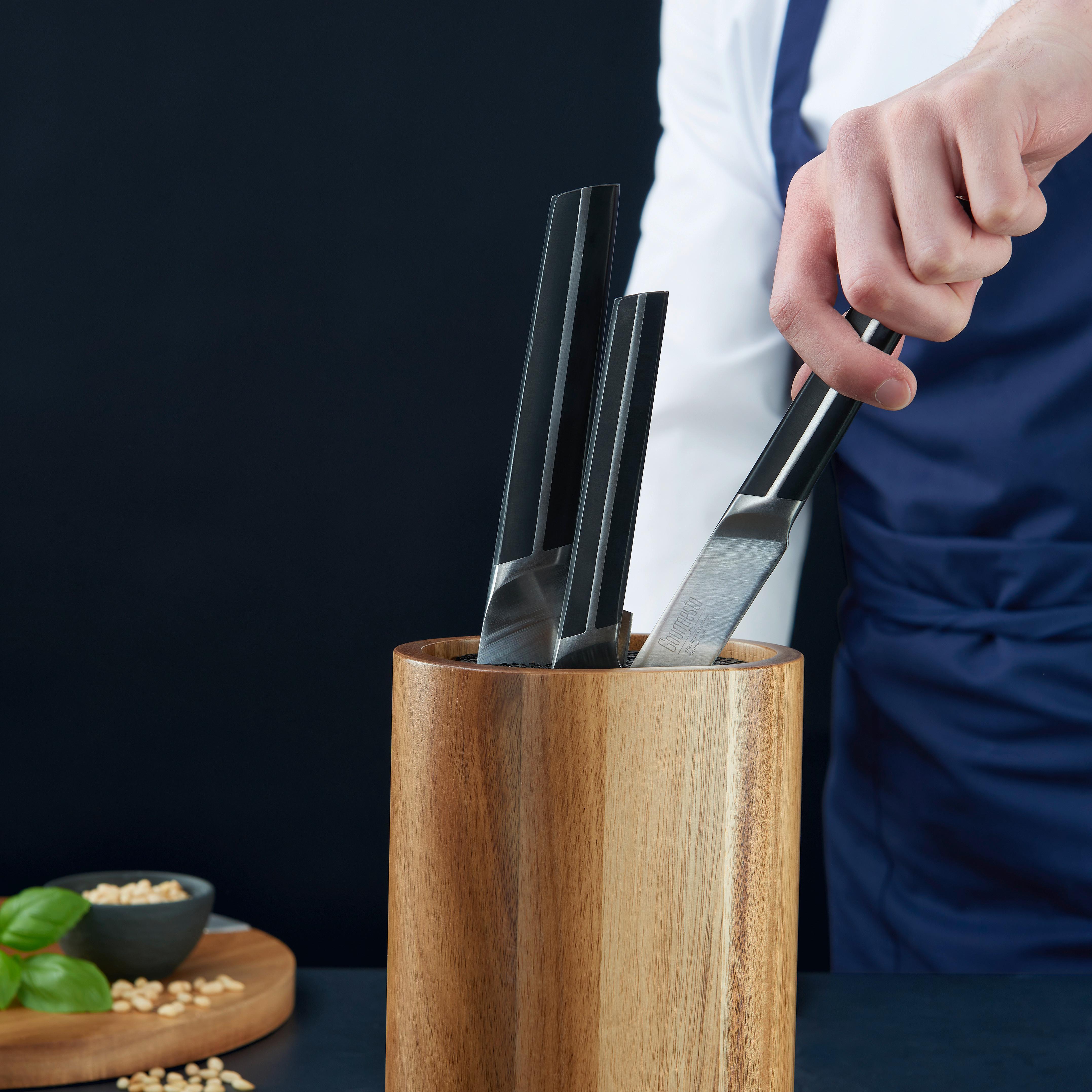 Messerblock Profi Line aus Akazie - Akaziefarben, Konventionell, Holz (14/10,8/23cm) - Gourmesto