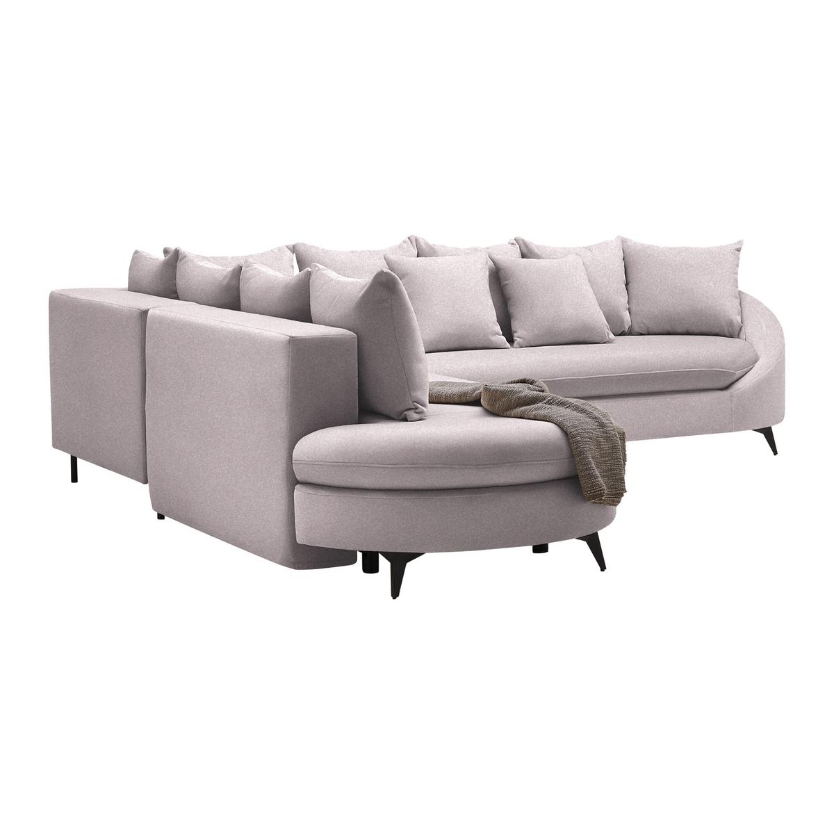 Ecksofa Axel Flieder - Flieder/Schwarz, MODERN, Textil/Metall (250/87/291cm) - Mömax