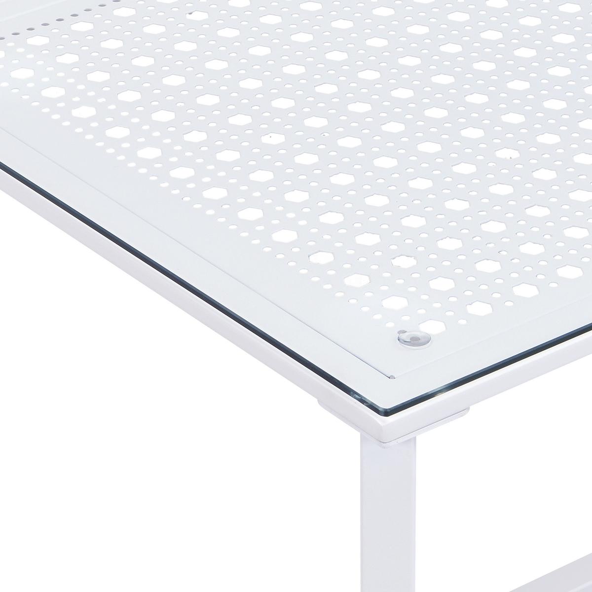 Couchtisch Wl7.324 - Weiss, Design, Glas/Metall (100/50/42cm) - MID.YOU