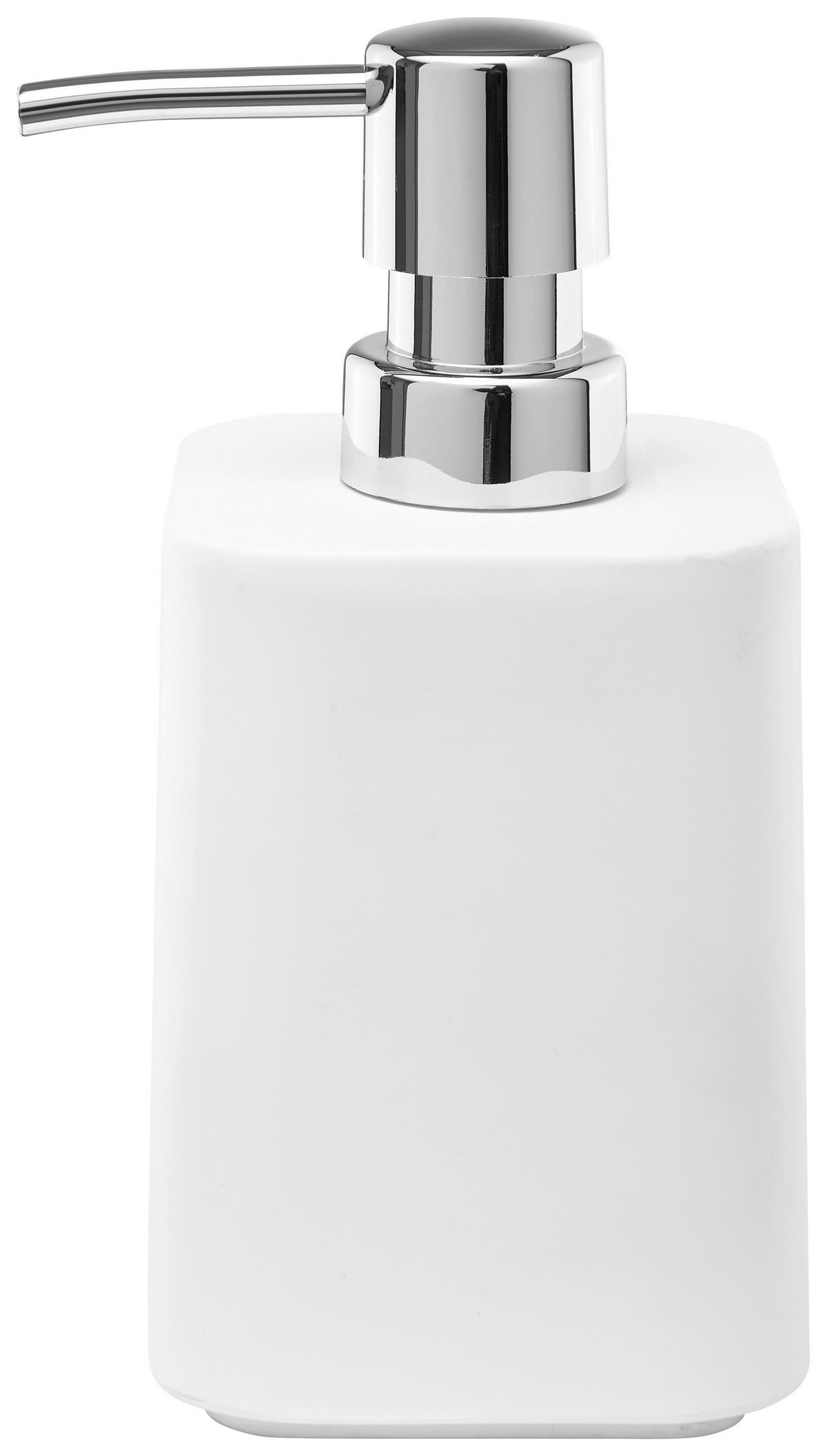 Seifenspender Lilo aus Kunststoff in Weiss - Weiss, Modern, Kunststoff (8,25/7,95/15,88cm) - Modern Living