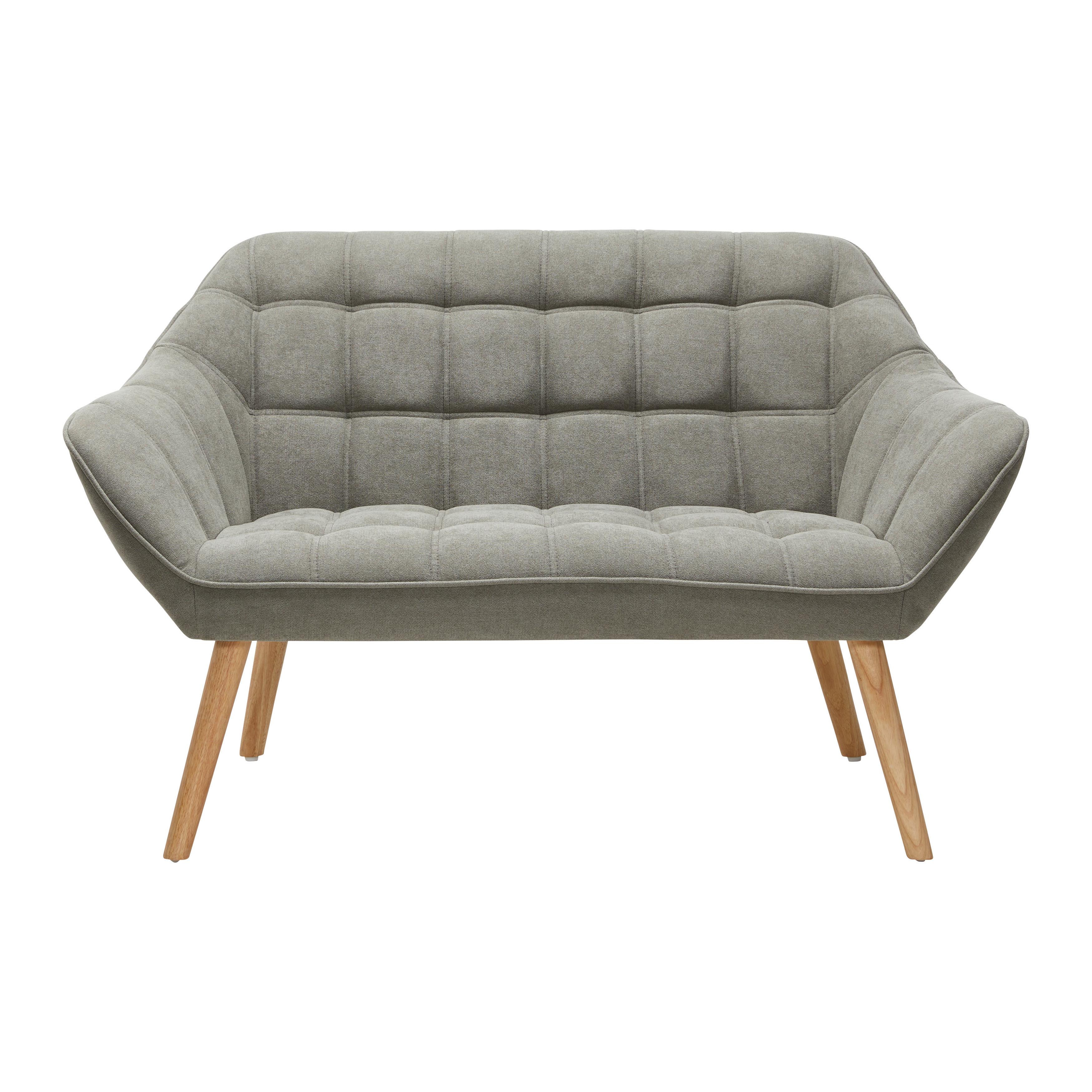 Sofa Monique Grau Velours - Grau, MODERN, Holz/Textil (127/76/74,5cm) - Bessagi Home