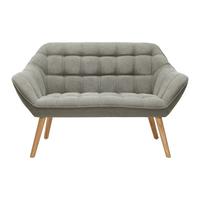 Sofa Monique Grau Velours - Grau, MODERN, Holz/Textil (127/76/74,5cm) - Bessagi Home