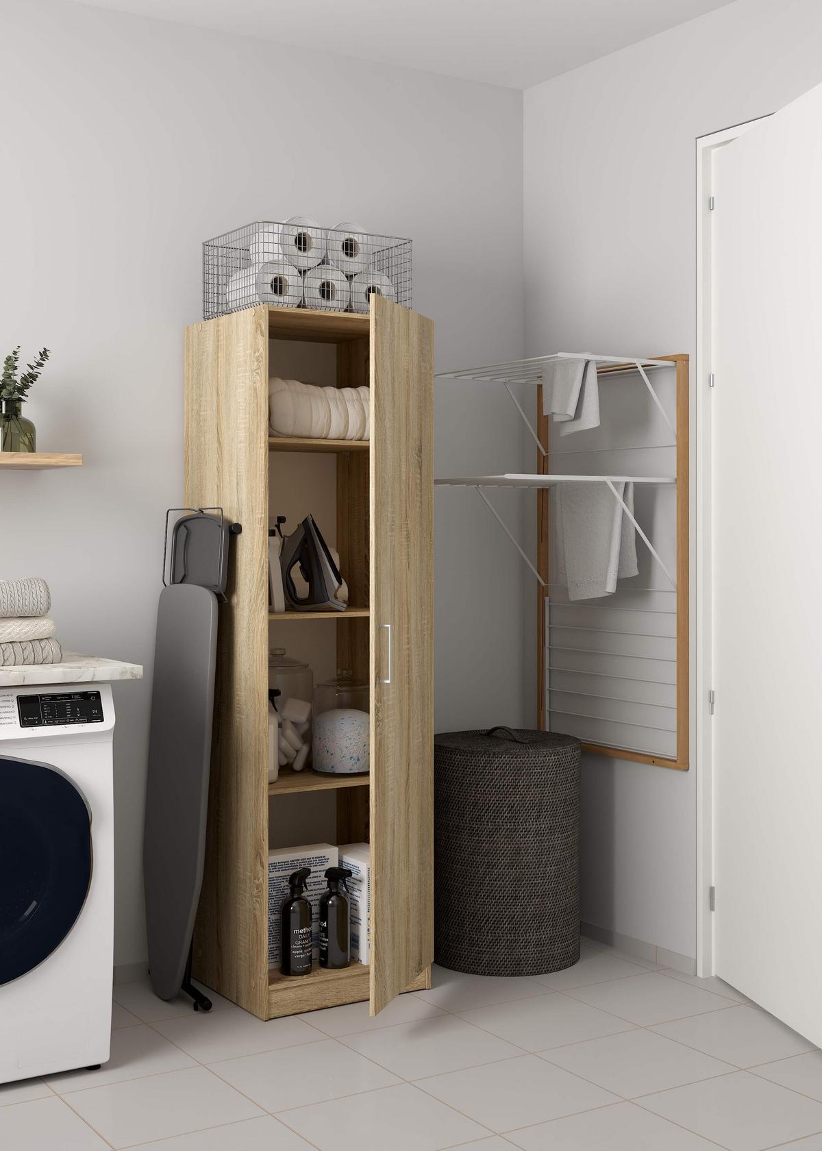 Ruhásszekrény Space - Sonoma tölgy, Konventionell, műanyag/fa (48,6/175,4/49,5cm)