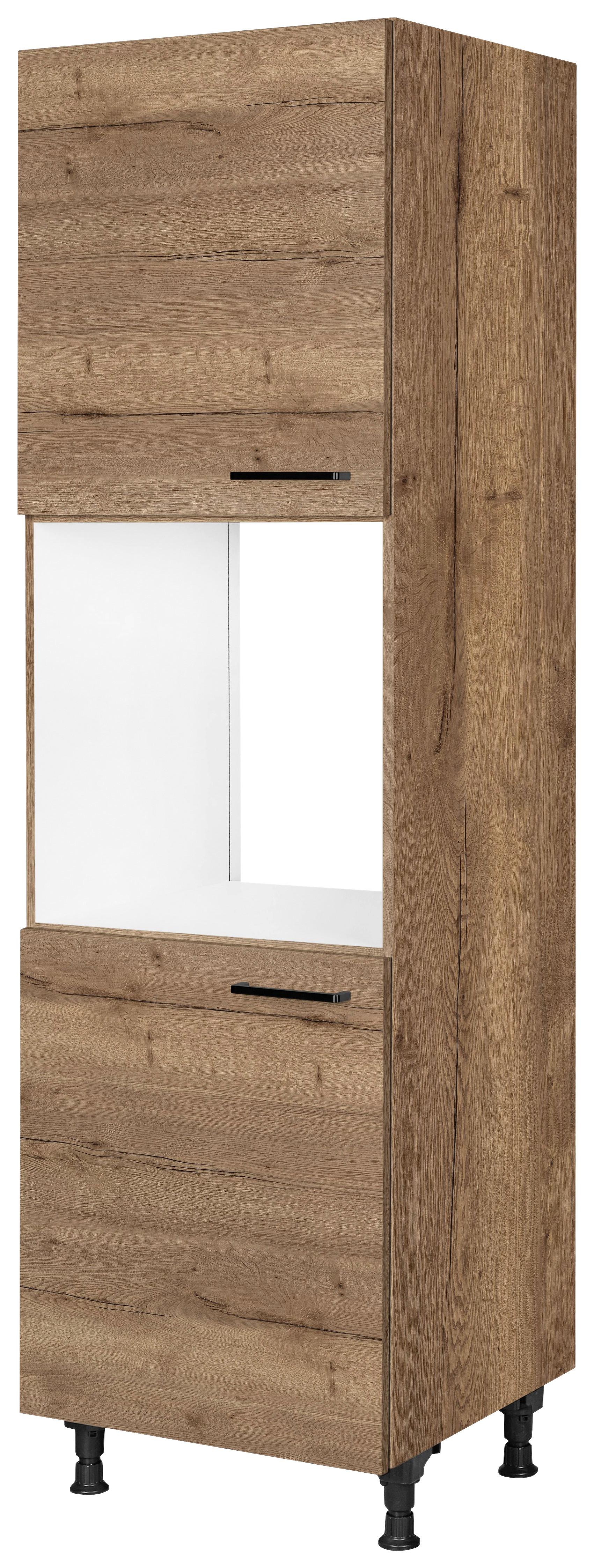Geräteumbauschrank Structura Eiche dunkel - Eiche dunkel/Schwarz, MODERN, Holzwerkstoff/Metall (60/216,6/58cm) - Nobilia