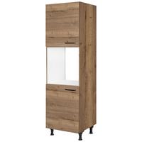 Geräteumbauschrank Structura Eiche dunkel - Eiche dunkel/Schwarz, MODERN, Holzwerkstoff/Metall (60/216,6/58cm) - Nobilia