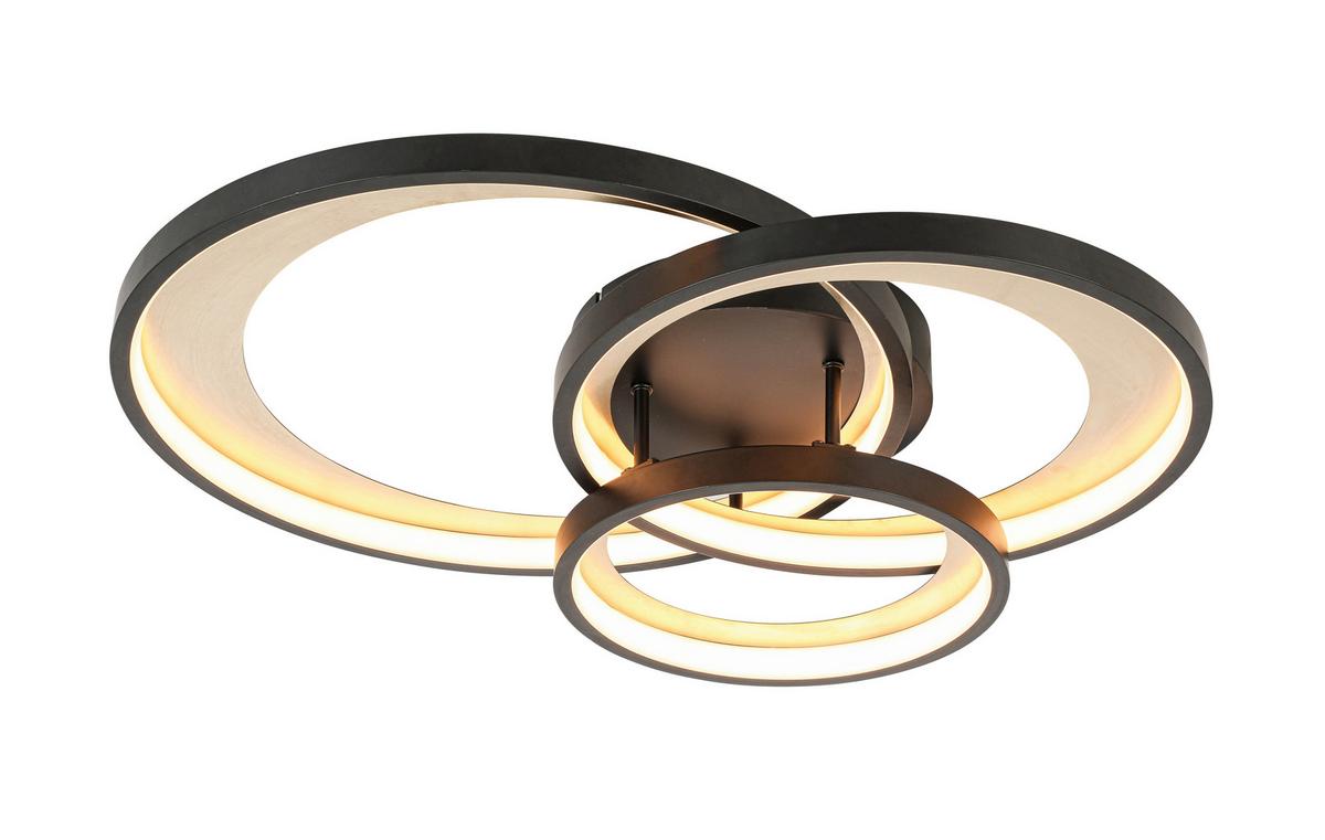 LAMPA SUFITOWA LED MATTEO *SBN*SH* - kolor mosiężny/czarny, Design, tworzywo sztuczne/metal (54,2/46,8/11cm) - Novel