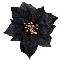 Dekor Virág Santa - fekete, Konventionell, műanyag (18cm) - Modern Living