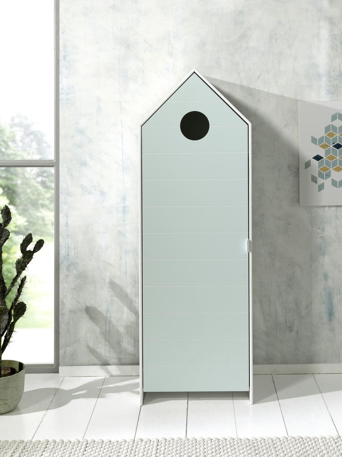 Kinderkleiderschrank Casami Mintgrün/Weiß - Weiß/Mintgrün, MODERN, Holzwerkstoff (57,6/171,3/37cm) - Vipack