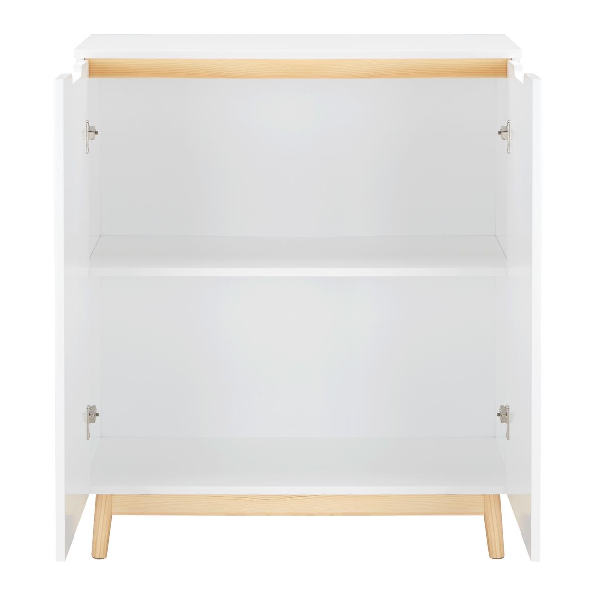 Kommode Nicole Weiß/Kiefer Echtholz/MDF - Weiß/Kieferfarben, MODERN, Holz (80/94,5/38cm) - Bessagi Home