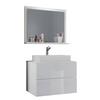 Badezimmer Lendas 3-tlg. ca. 80 cm Weiß - Weiß, MODERN, Glas/Keramik (80cm) - MID.YOU