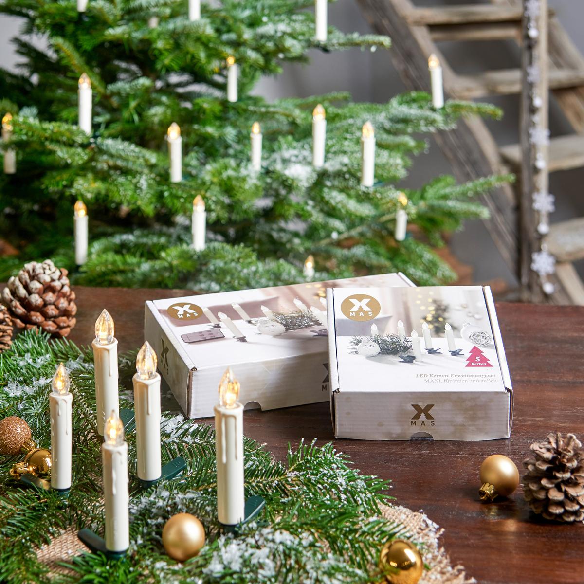 ZESTAW ŚWIEC LED 39700003SW - biały/przezroczysty, Konventionell, tworzywo sztuczne/metal (10,5l) - X-Mas