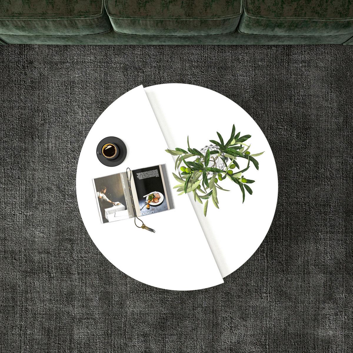 COUCHTISCHSET DOLUNAY COUCHTISCH - Weiss, Design, Holzwerkstoff - Livetastic