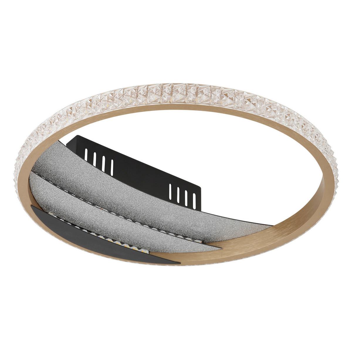 Led Stropna Svjetiljka Constance - zlatne boje/crna, Design, metal/plastika (29.5/6cm) - Globo