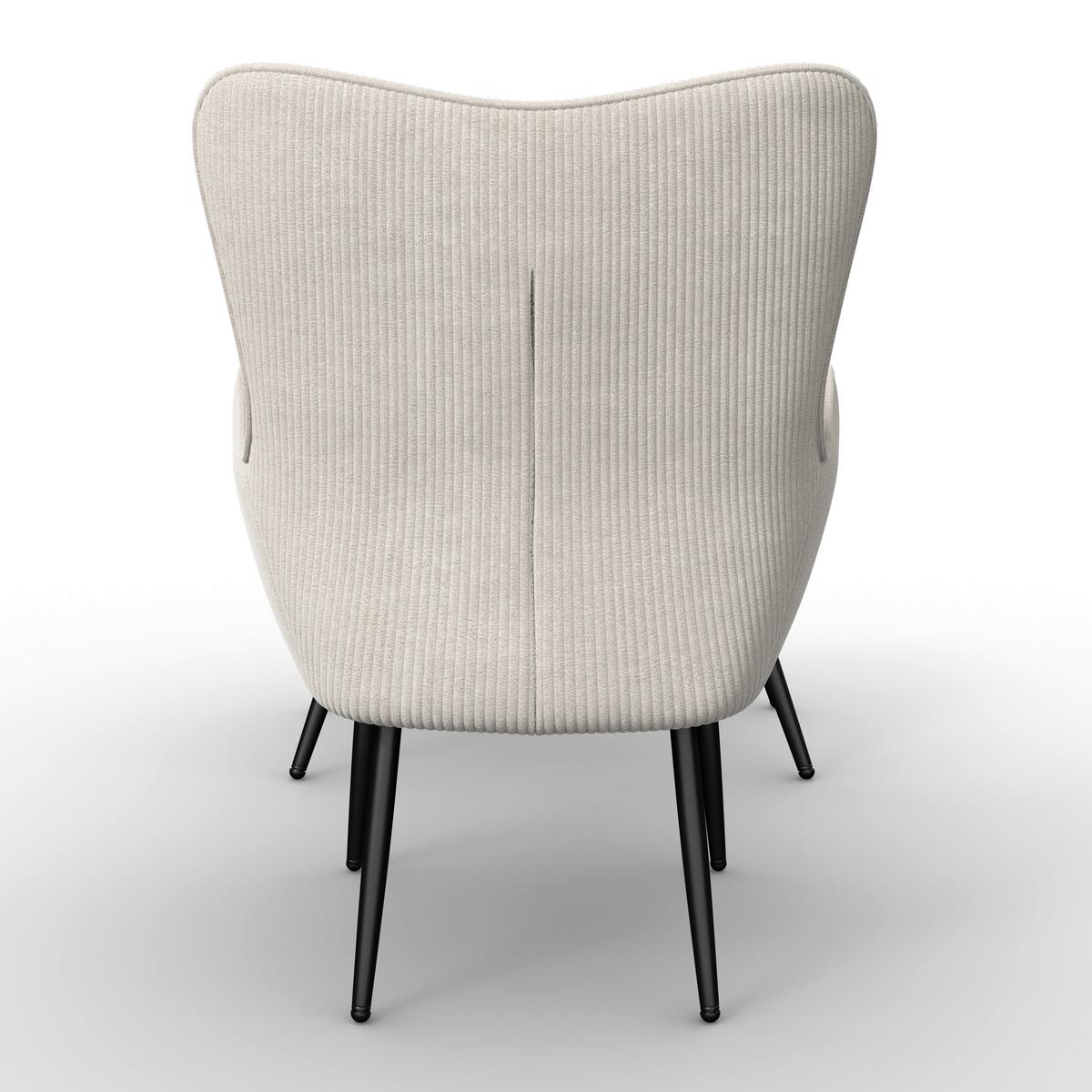 SCAUN DE RELAXARE AURORA - crem/negru, Modern, lemn/metal (68/98/74cm) - Bessagi Home