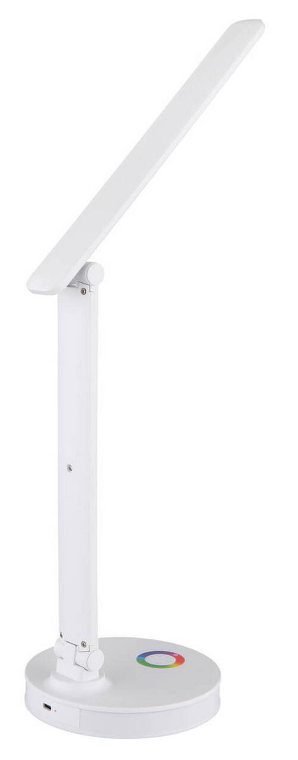 Namizna Led-svetilka Geraldo, S Sijalko - bela/opal, Design, umetna masa (28/15/50cm) - Globo