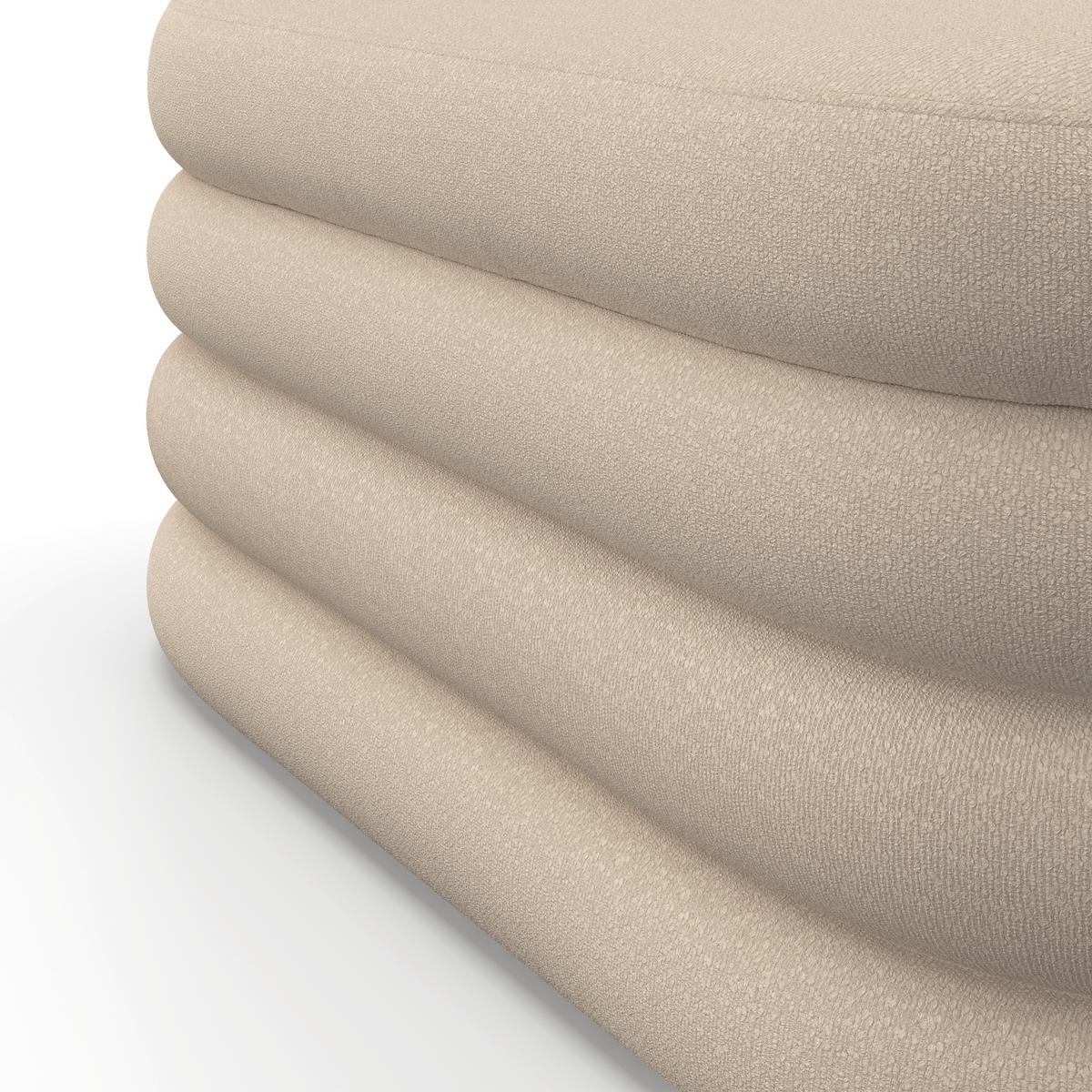 Hockerbank Lorena Braun Boucle Gepolstert mit Stauraum - Braun, MODERN, Holz/Textil (110/47/45cm) - Bessagi Home