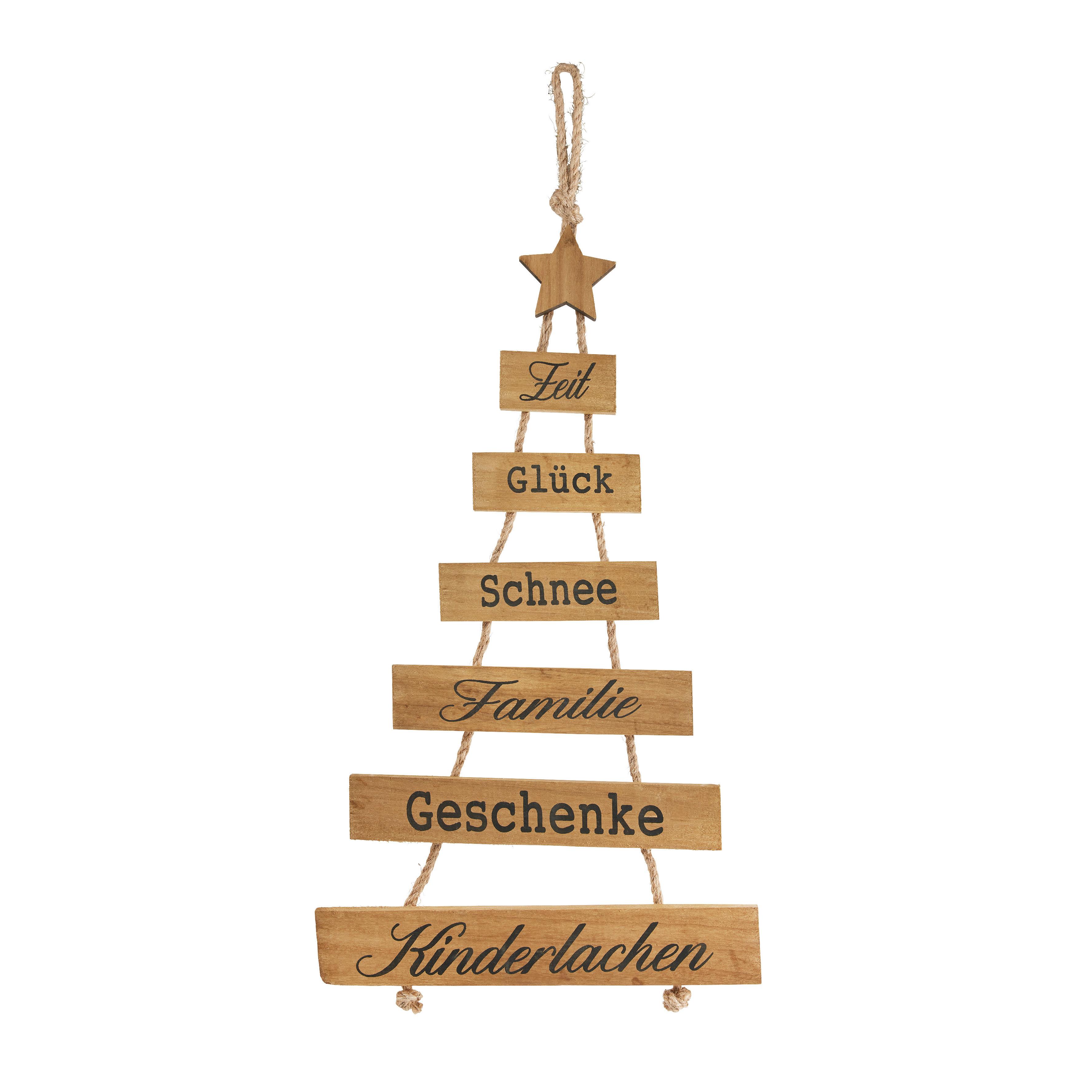 Dekohänger Viola Naturfarben/Schwarz - Schwarz/Naturfarben, Konventionell, Holz/Textil (38/63/1,5cm) - Modern Living