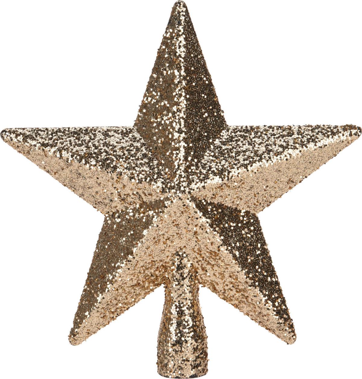 Vârf de brad Noella - alb/auriu, Basics, plastic (19/5/19cm)