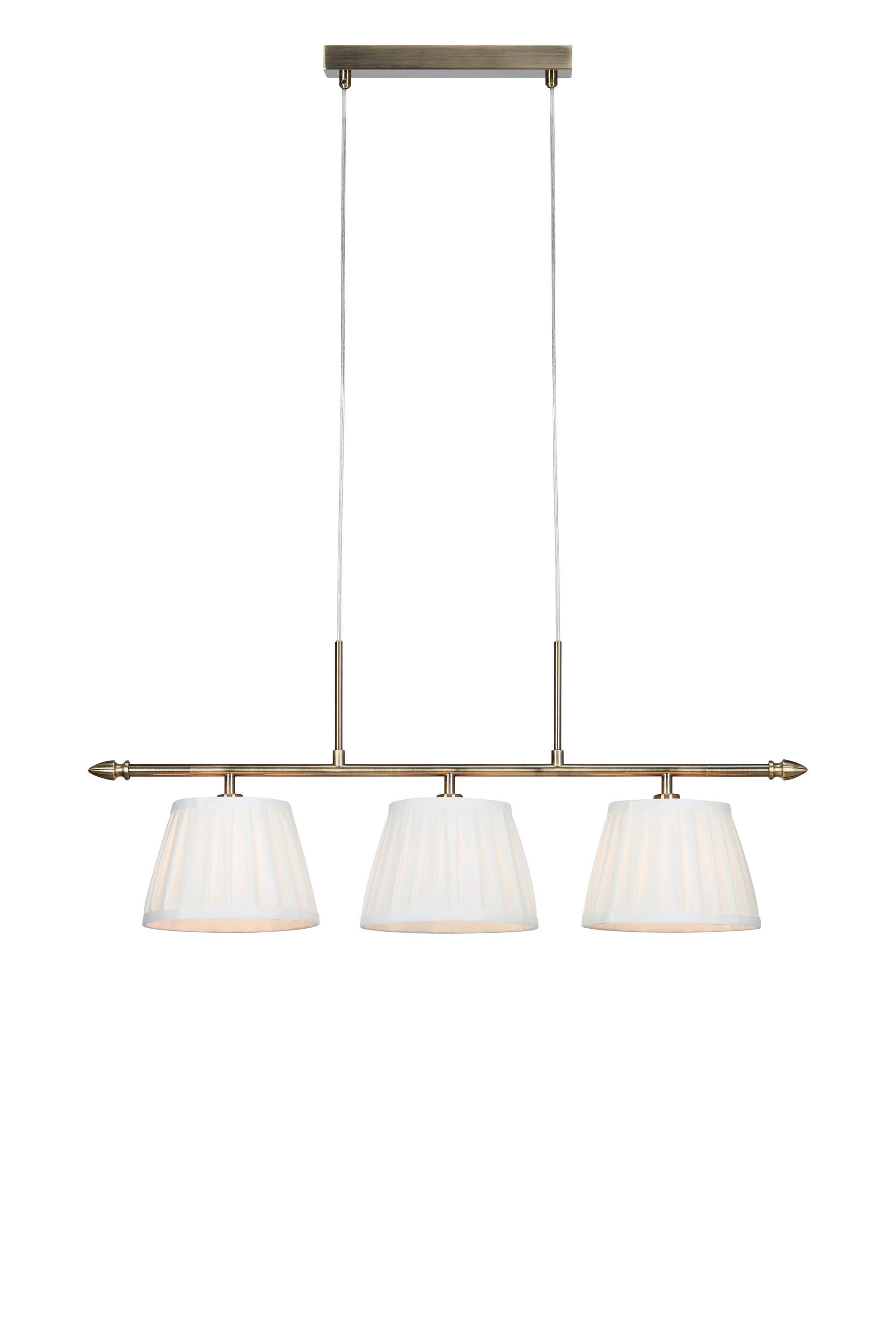 Pendelleuchte Oxford Pendant max. 40 Watt - Messingfarben/Weiß, Design, Textil/Metall (82,5/20/33cm) - Markslöjd