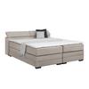 Boxspringbett Sevilla Graubraun ca. 180x200cm - Graubraun/Schwarz, KONVENTIONELL, Holz/Kunststoff (180/200cm) - Premium Living
