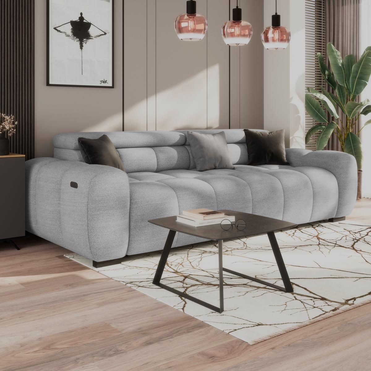 Velika Sofa Bull - tamno siva/crna, Design, tekstil/plastika (248/77-97/108cm) - Luca Bessoni