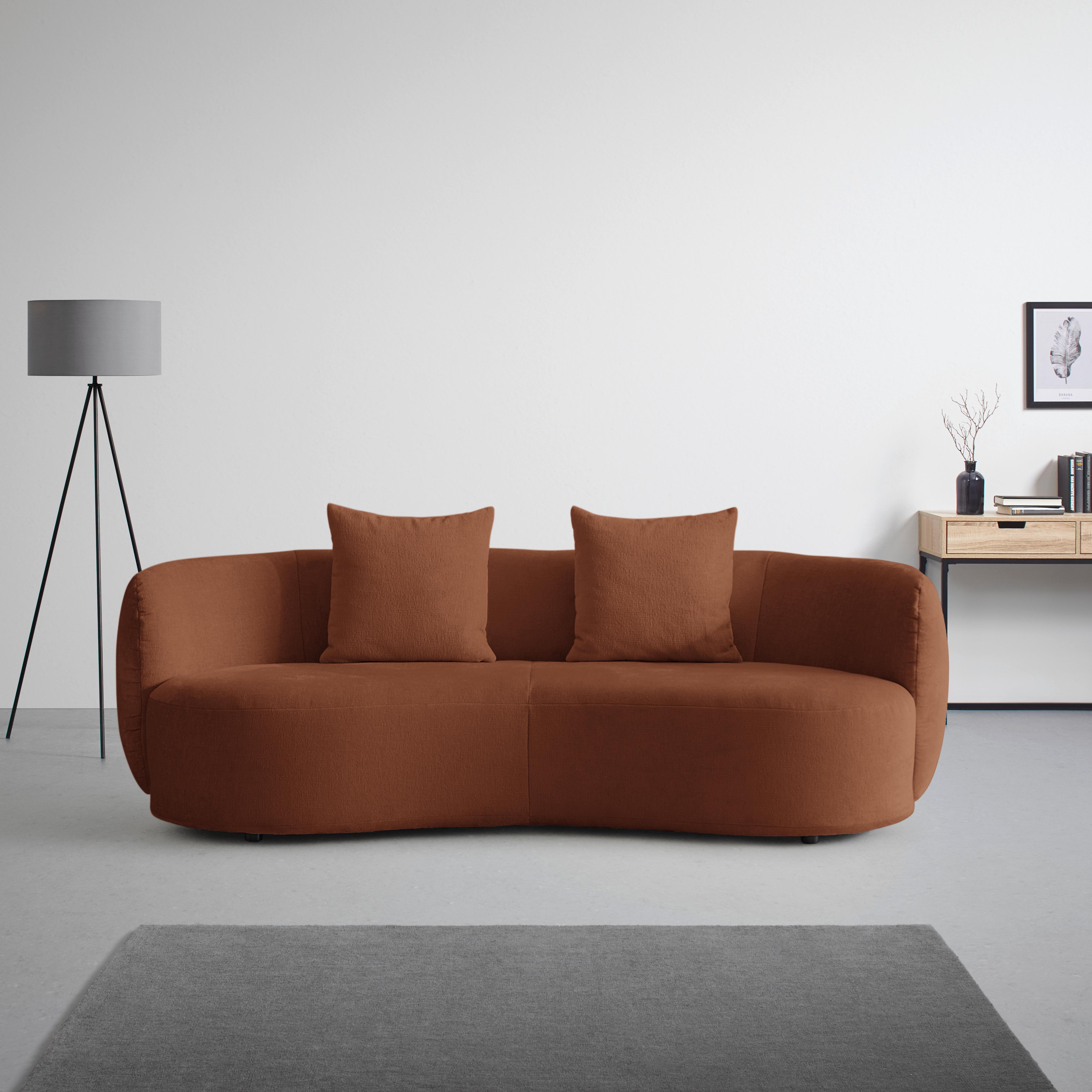 Bigsofa Leonas Kupferfarben - Schwarz/Kupferfarben, MODERN, Kunststoff/Textil (235/72/110cm) - Premium Living