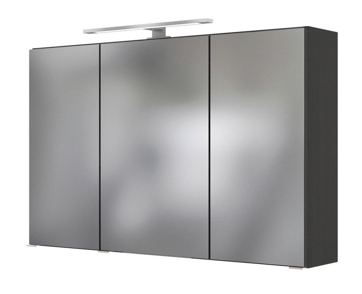 Badezimmer in Silber/ Eichefarbe 'Arezzo' - Eichefarben/Silberfarben, Basics, Holzwerkstoff/Stein (100cm) - Held