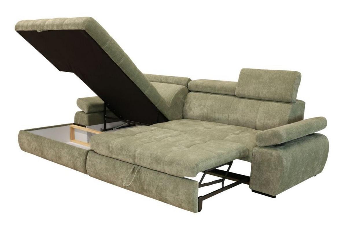 Kutna Garnitura Vegas - zelena/crna, Design, drvo/tekstil (173/294cm) - Modern Living