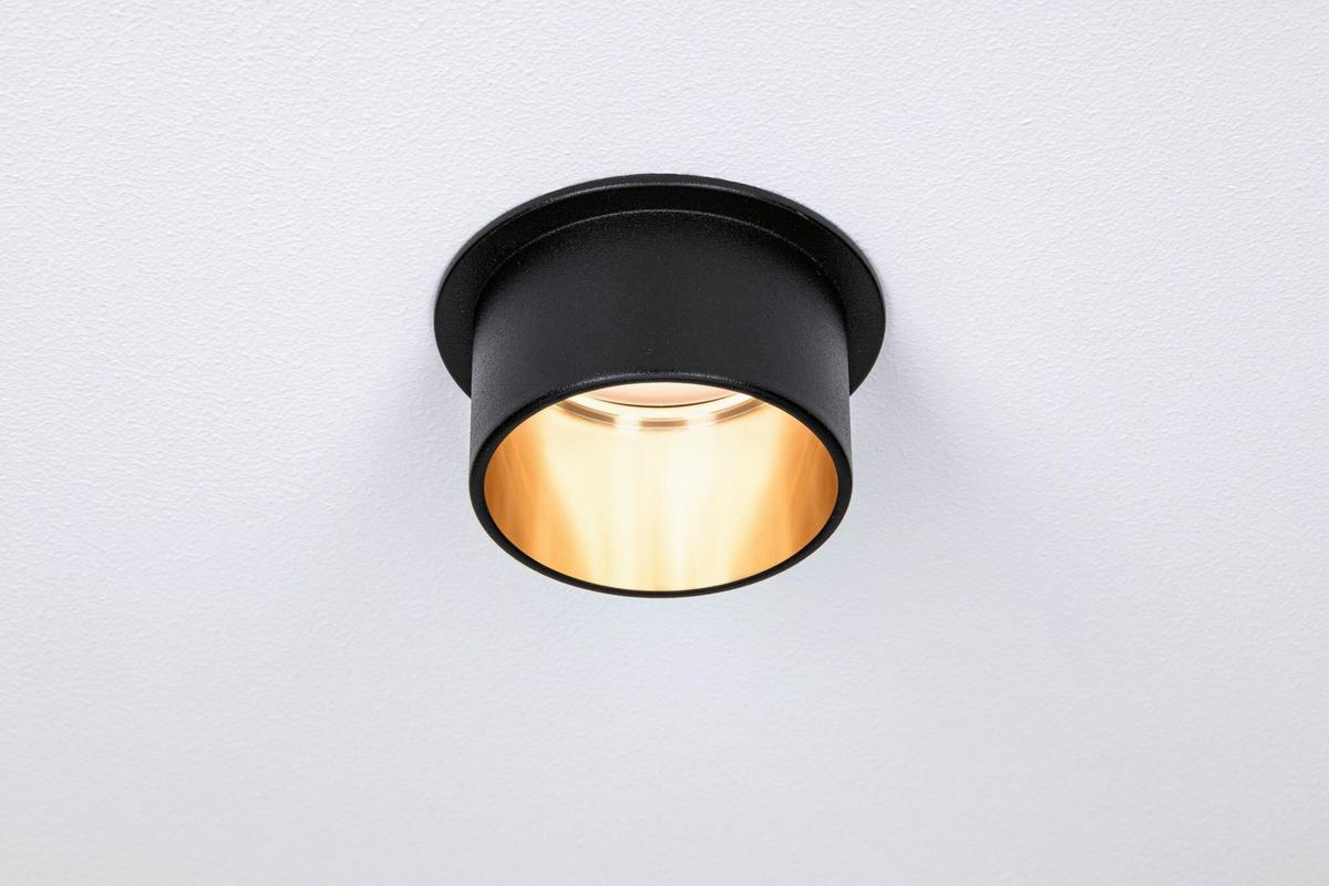 Deckenleuchte Coin Gil in Schwarz/Goldfarben max. 6 W - Goldfarben/Schwarz, Basics, Metall (6,8cm) - Paulmann
