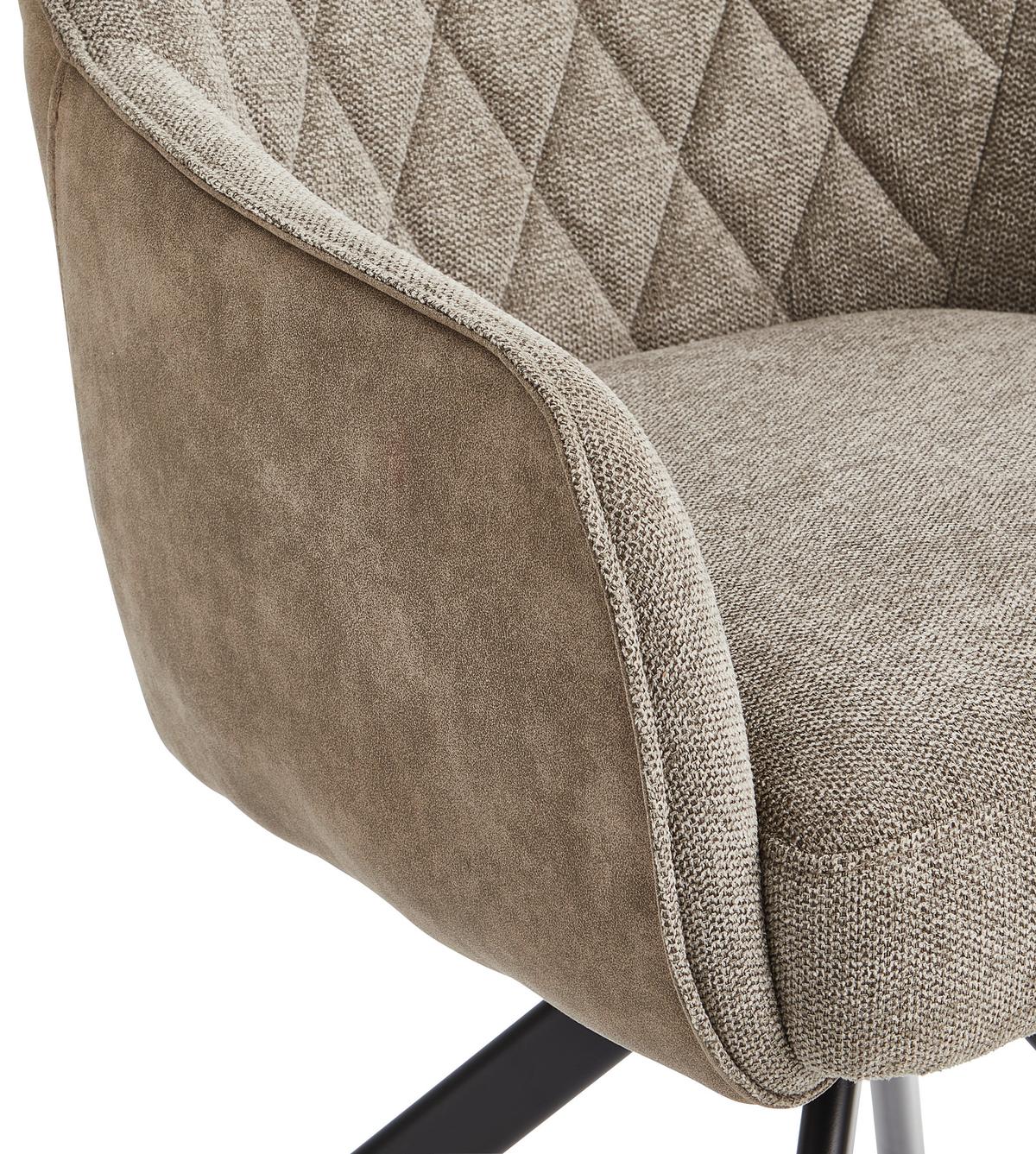 KRZESŁO Z PODŁOKIETNIKAMI JULE - czarny/szary, Modern, metal/drewno (60/87/65cm) - Livetastic