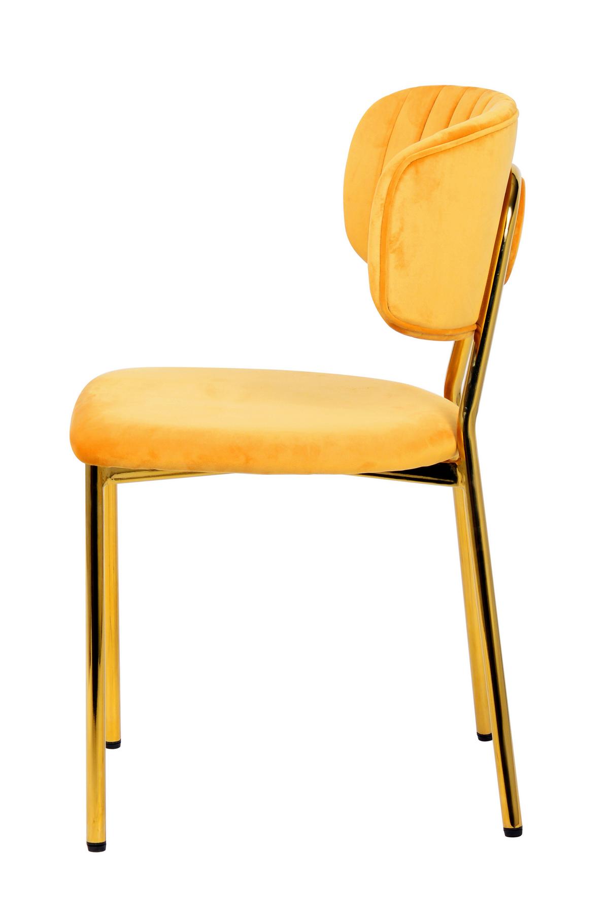 Szék Szett Kian 100 - aranyszínű/narancs, Modern, textil/fém (47/80/51cm) - Kayoom