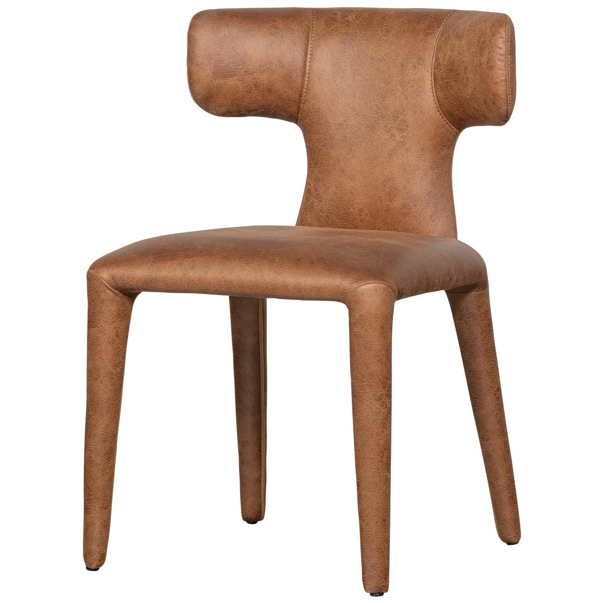 Stuhl-Set Permit Cognac B: 52cm - Cognac, MODERN, Holzwerkstoff/Textil (52/78/53cm) - Livetastic