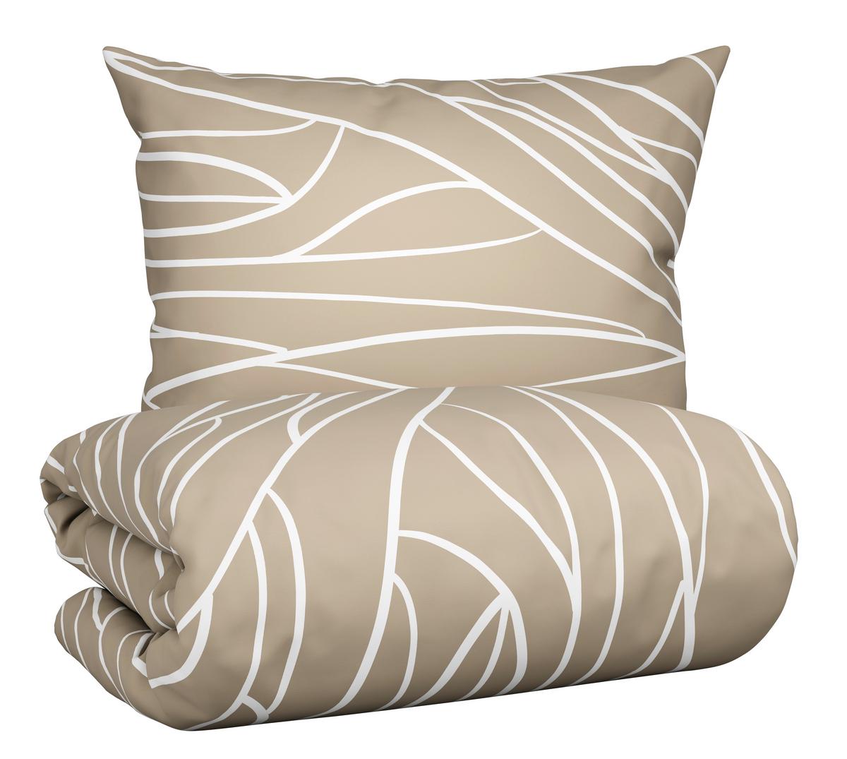 Bettwäscheset JULIANE - Hellbraun, Konventionell, Textil (160/210cm) - Mömax