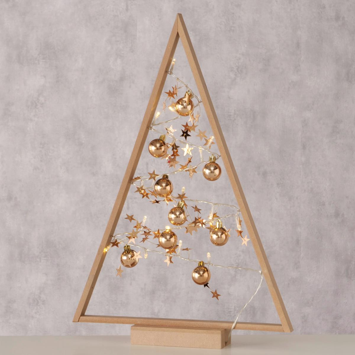 Dekobaum Triangela Natur/Gold - Goldfarben/Naturfarben, Basics, Holzwerkstoff/Kunststoff (35/30/6cm) - Mömax