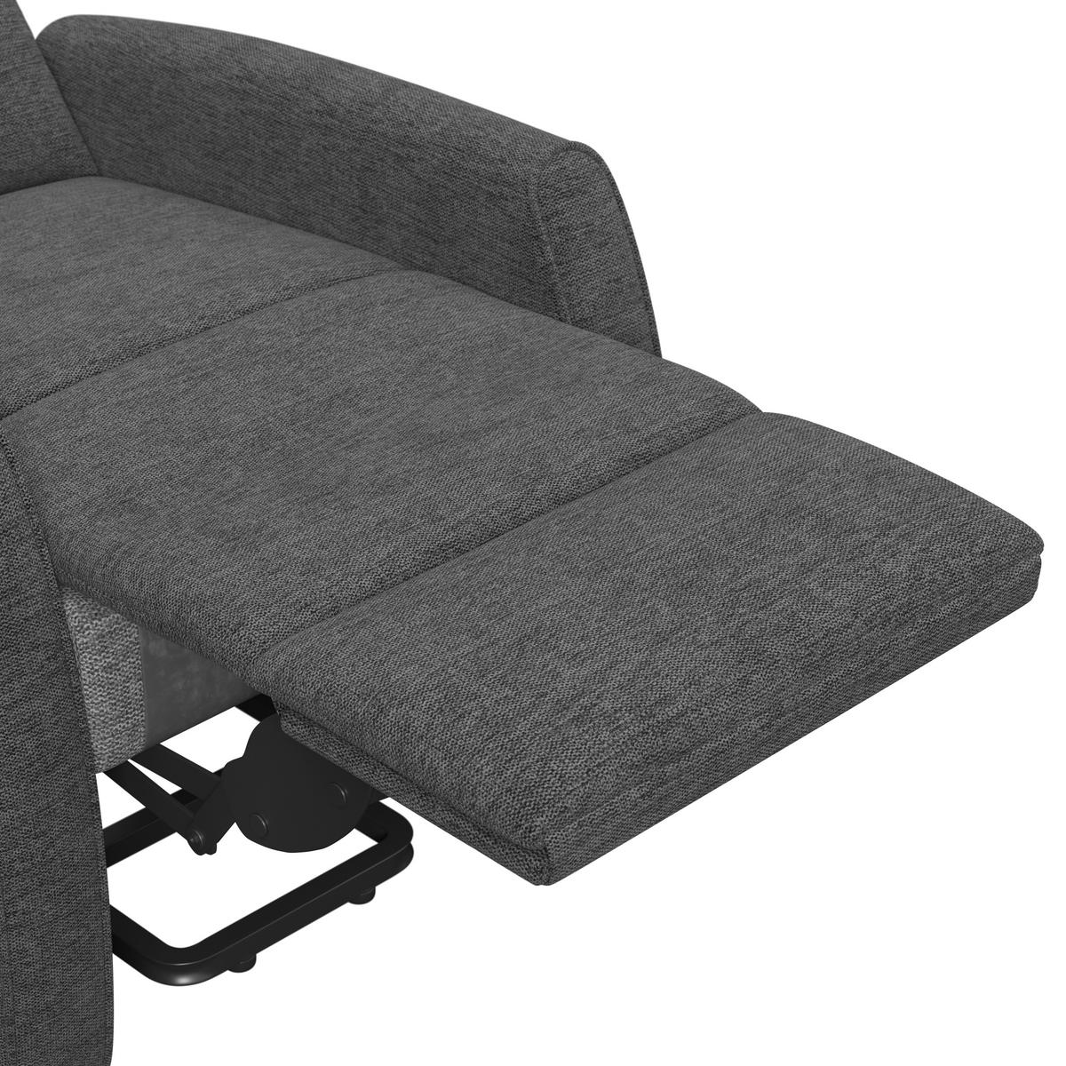 Tv Fotelj Athen, Temno Siva, Pomoč Pri Vstajanju - temno siva, Moderno, kovina/tekstil (67.5/107/88.5cm)