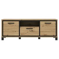 Unterschrank "Trondheim" , Schwarz, Eiche - Eichefarben/Schwarz, Basics, Holzwerkstoff/Kunststoff (158,4/58,9/41,5cm) - Livetastic
